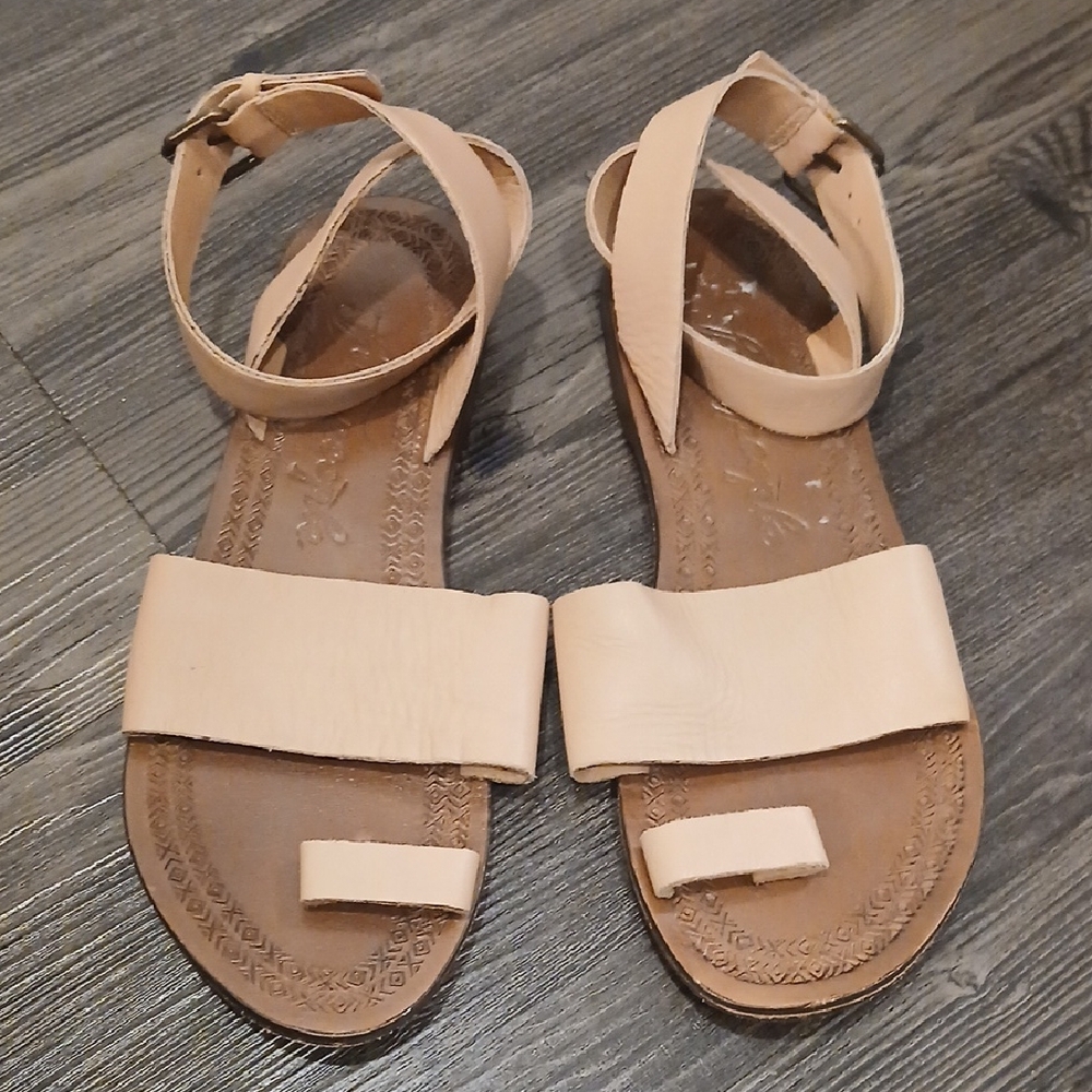 Free People Strappy Ankle Leather Sandals Size 39 (US 9)